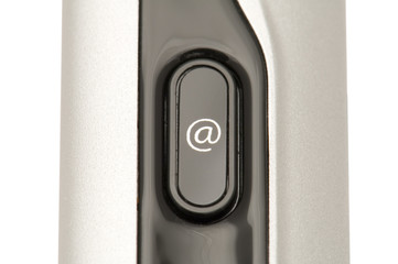 object on white - mobile phone with E mail button