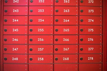 red post boxes with numbers iin denmark