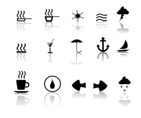 Black over White miscillaneous icon set