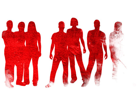 textures style of people silhouettes 