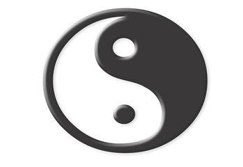 Yin Yang sign isolated on white