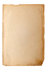Old yellowed sheet of paper