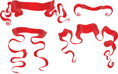 red ribbons set