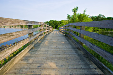 A wooden bridge