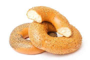 Fresh cracknels ready to be eaten on white background