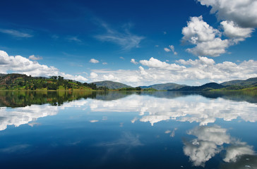 Bunyonyi lake in Uganda