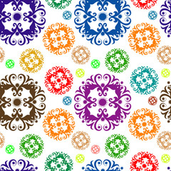 Vivid, colorful, repeating floral background