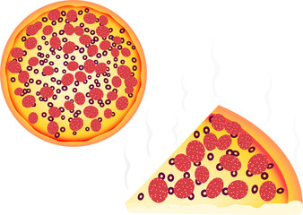 Vector illustration of fresh pizza