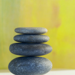 studio close up of balanced smooth rocks