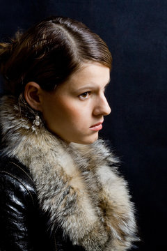 fashion girl in fur