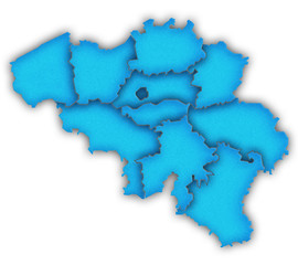 Carte Belgique 3D Bleu