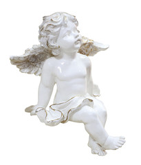 small white angel, isolated on white