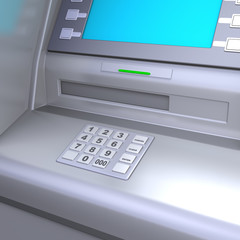 ATM machine keyboard. Clipping path included 