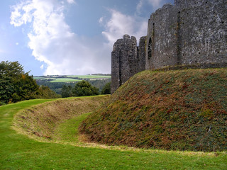 Detail of Restormel castle in Cornwall