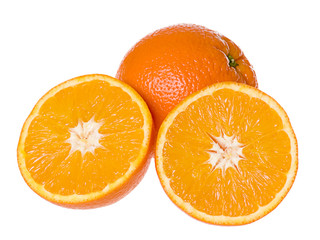 Fresh oranges isolated on the white background