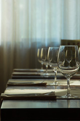 The served table at restaurant