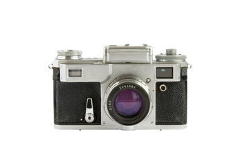 Fototapeta premium Old rangefinder camera isolated