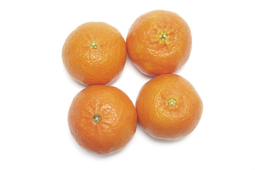 Mandarins on white background