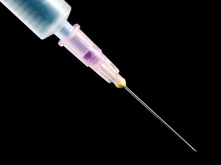 Syringe or injection on Black Background