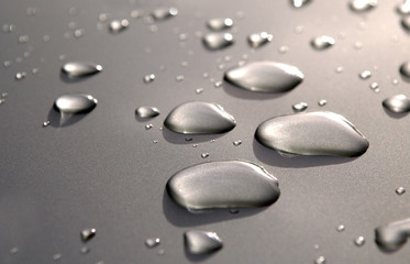 surface tension of raindrops on metallic panel - 5768691