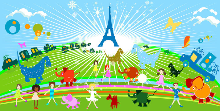 kids, cars and animals