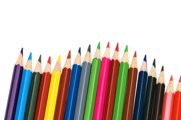 Colour pencils isolated on the white background