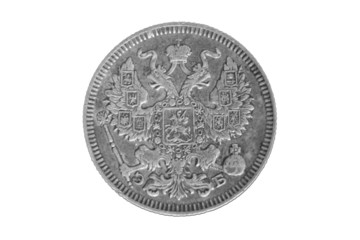 Ancient russian coin, obverse, isolated