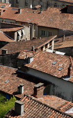 vue sur de vieux toits à Foix (Ariège)