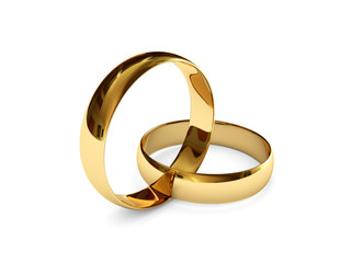 Connected golden wedding rings - 5775644