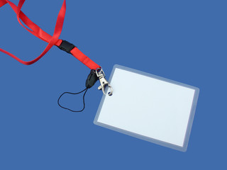 Blank vip pass isolated on blue background