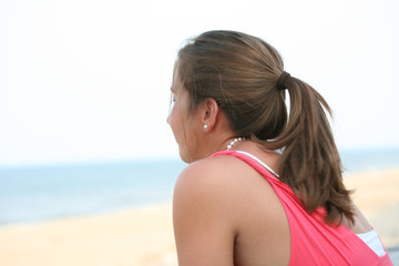 Female looking out over the ocean