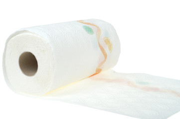 Paper towels isolated on a white background.