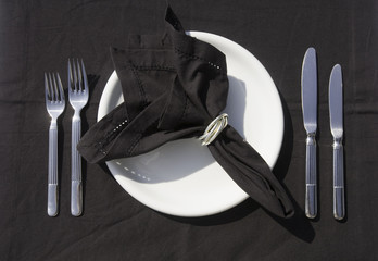 tableware at a restaurant (top view)