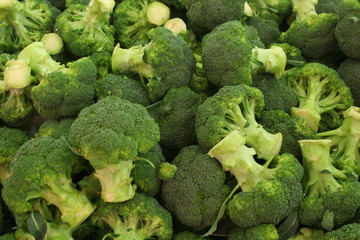A whole lotta broccoli in the market.