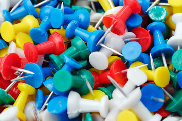 Colorful pushpins background