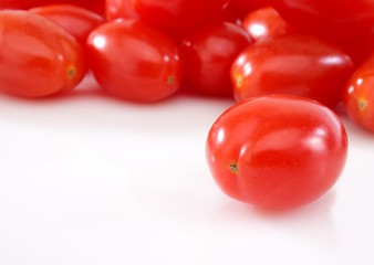  Close up of a group organic grape tomatoes