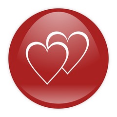 love red aqua button