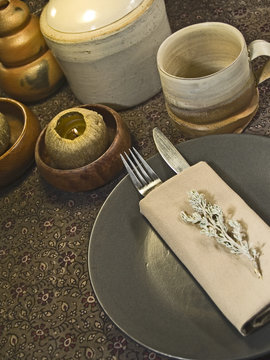 Rustic dinner table