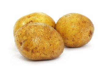 Ripe by potato vegetable food ingredient isolated over white