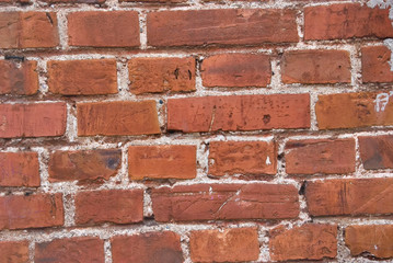 Brick wall. An old bricklaying (the beginning of XX century)
