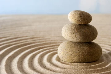 Deurstickers Stenen in het zand Zen stones