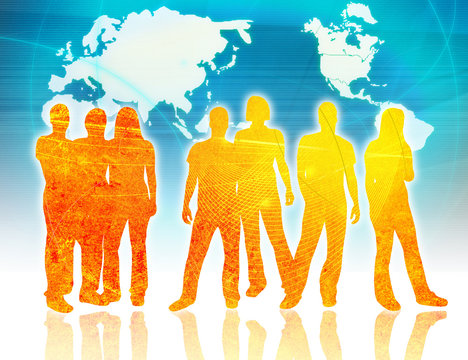 textures style of people silhouettes 