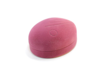 small red jewellery box isolated on white