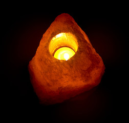 Salt chandelier isolated on black