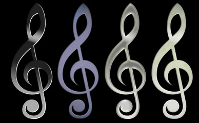 Fototapeta premium Treble Clef - Steel Pack 01