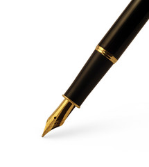 Elegant fountain pen with clipping path