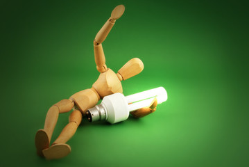 Green Energy Concept with an energy efficient bulb.