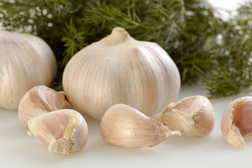 garlic isolated on white