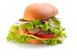 hamburger isolated on white