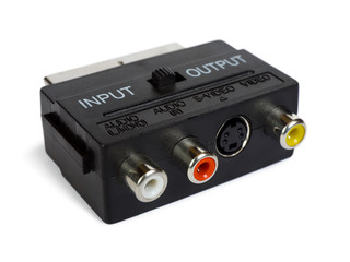 Video adapter, isolated white background